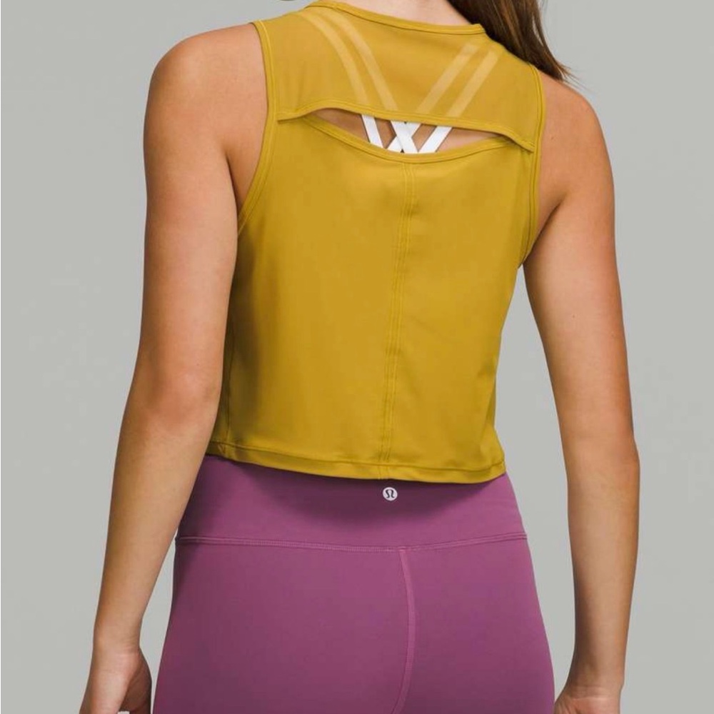Lululemon Sculpt Cropped Tank Top, Auric Gold
